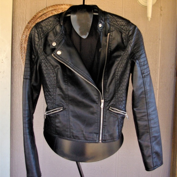 BONGO Jackets & Blazers - Cool Black Vinyl Jacket